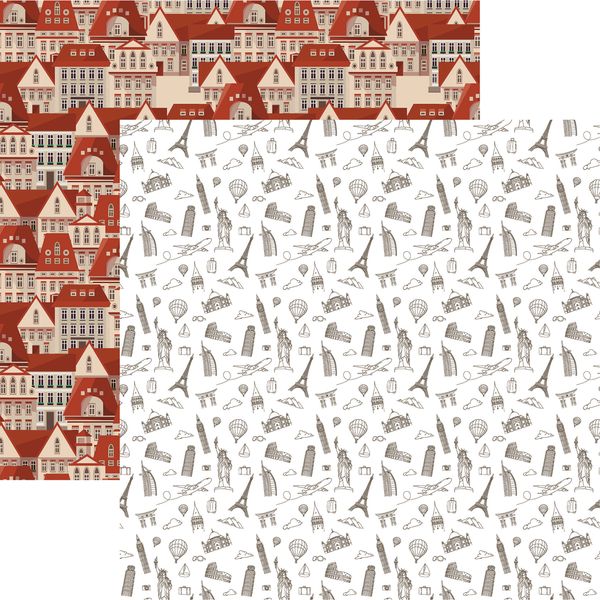 Reminisce Around the World:  Timeless Landmarks DS Paper (1 Sheet)