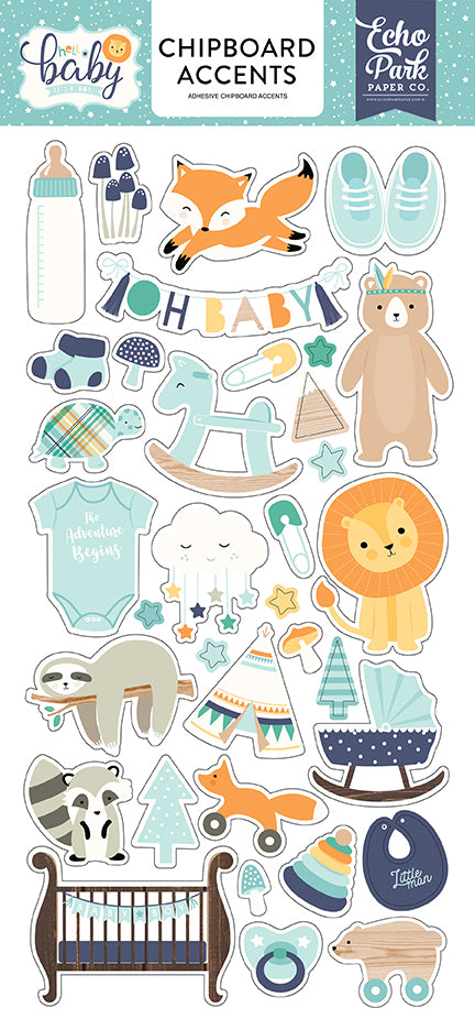 Echo Park Paper Company DISC - Hello Baby Boy Chipboard Accents