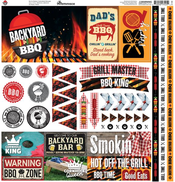 Reminisce Backyard BBQ 12x12 Elements Stickers