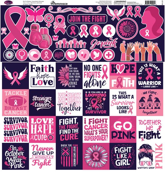 Reminisce Breast Cancer Awareness12x12 Sticker