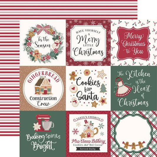 Echo Park Baking Christmas Cheer: 4x4 Journaling Cards 12x12 DS Paper (1 Sheet)