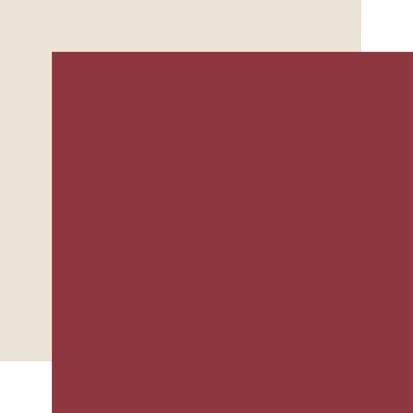 Echo Park Baking Christmas Cheer: Red / Cream 12x12 DS Coordinating Solid Paper (1 Sheet)
