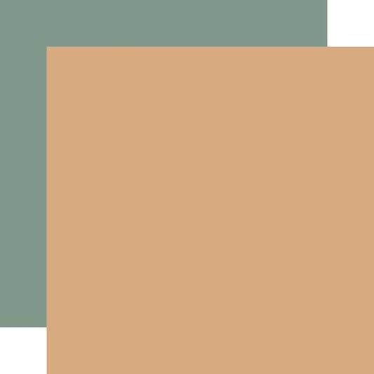 Echo Park Baking Christmas Cheer: Tan / Green 12x12 DS Coordinating Solid Paper (1 Sheet)