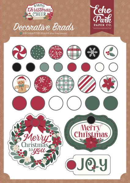 Echo Park Baking Christmas Cheer Decorative Brads