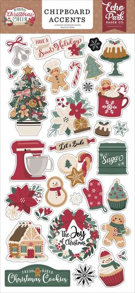 Echo Park Baking Christmas Cheer 6x13 Chipboard Accents
