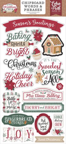 Echo Park Baking Christmas Cheer 6x13 Chipboard Word & Phrases