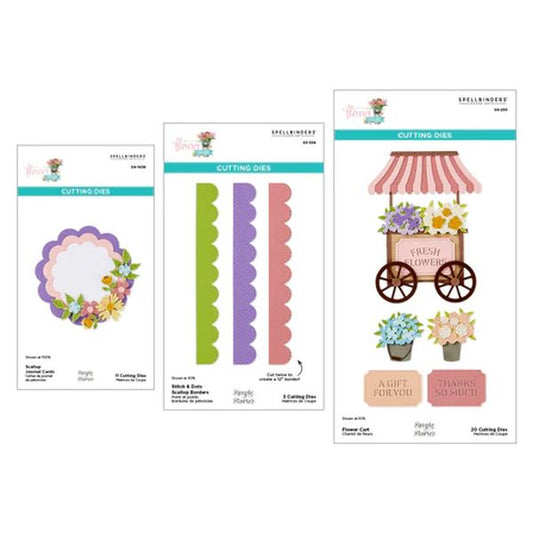 Spellbinders Simple Vintage Flower Shoppe Die Bundle with Simple Stories