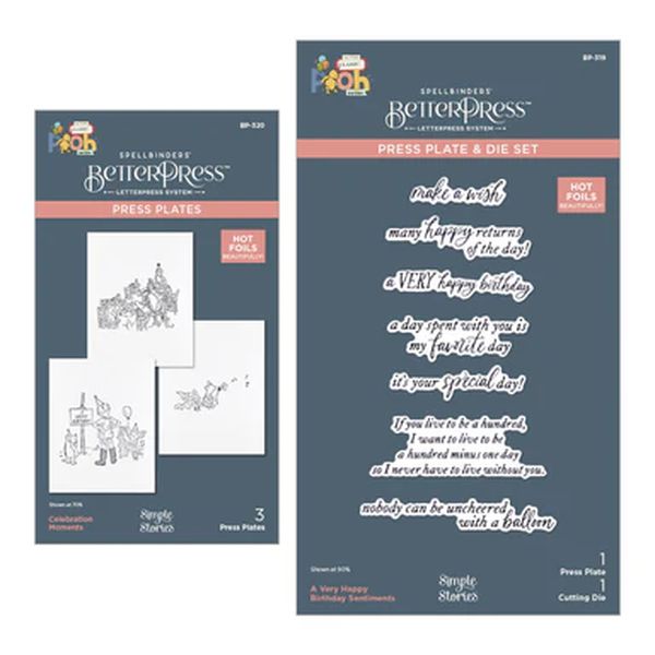 Spellbinders Say Cheese Classic Pooh Birthday BetterPress Bundle from the Say Cheese Classic Pooh Birthday Collection by Simple Stories