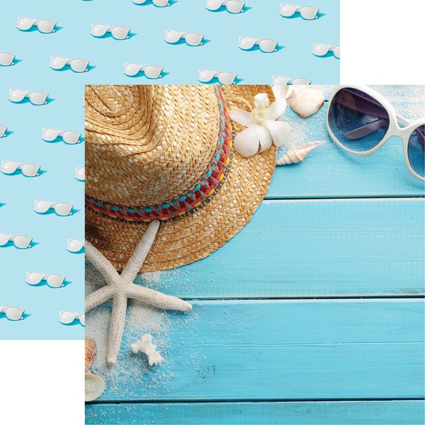 Reminisce Beachin' Sunglasses: Summer Blu DS Paper (1 Sheet)
