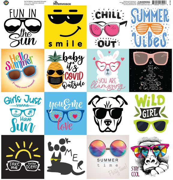 Reminisce Beachin' Sunglasses Stickers