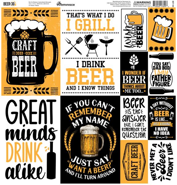Reminisce Beer Thirty 12x12 Sticker