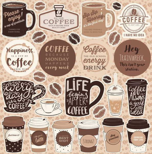 Reminisce But First Coffee 12X12 Sticker