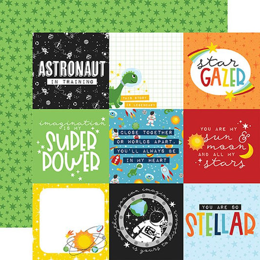 Echo Park - Blast Off 4x4 Journaling Cards 12x12 DS Patterned Paper (1 Sheet)