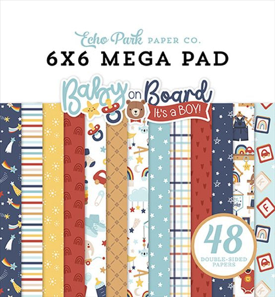 Echo Park Baby On Board - Boy Cardmakers 6X6 Mega Pad
