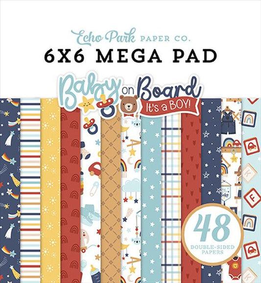 Echo Park Baby On Board - Boy Cardmakers 6X6 Mega Pad
