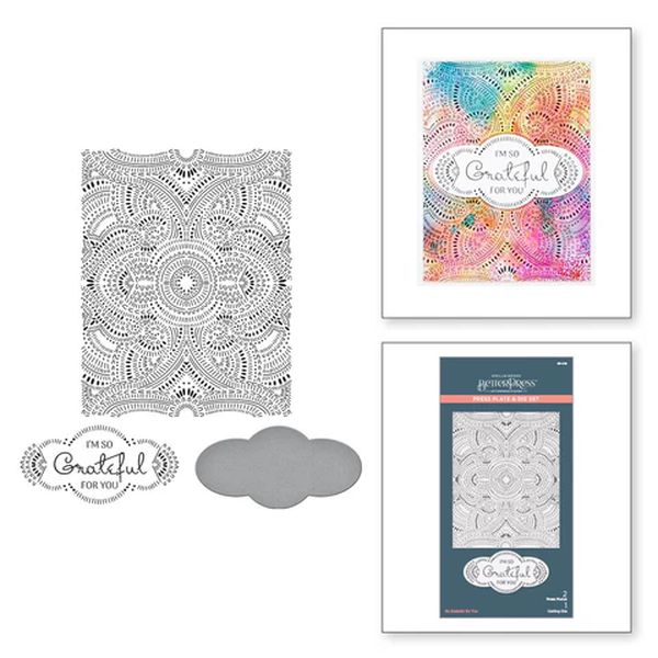 Spellbinders So Grateful For You Press Plate & Die Set from the BetterPress Collection