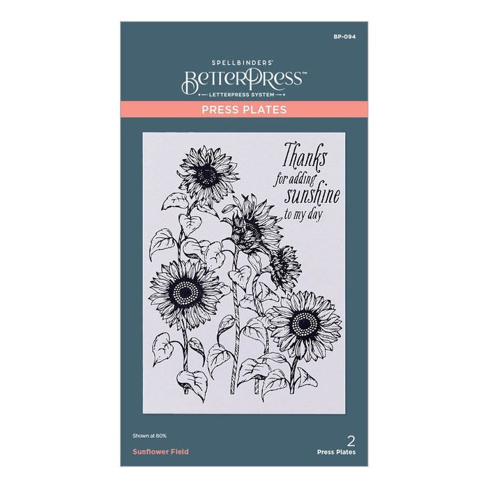 Spellbinders BetterPress Plate-Sunflower Field Press