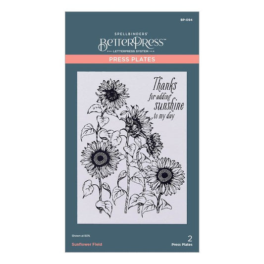 Spellbinders BetterPress Plate-Sunflower Field Press