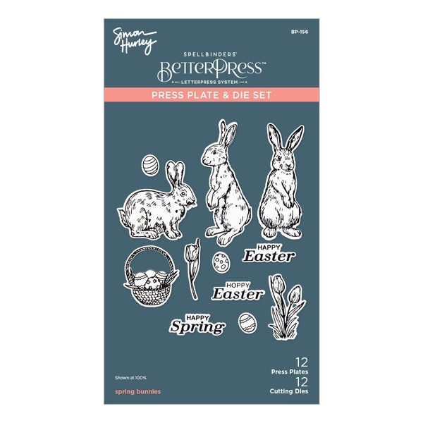 Spellbinders Spring Bunnies, Spring Sampler Press Plate & Die By Simon Hurley