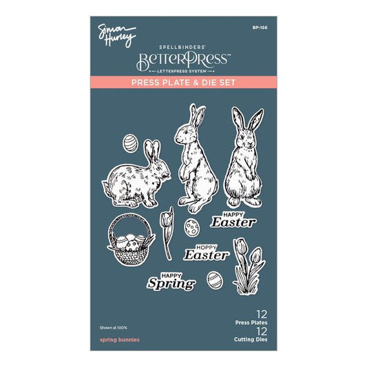 Spellbinders Spring Bunnies, Spring Sampler Press Plate & Die By Simon Hurley