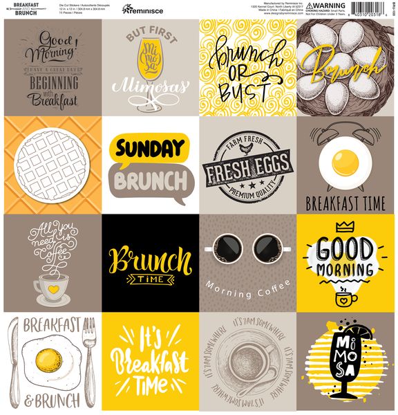 Reminisce Breakfast and Brunch 12X12 Sticker