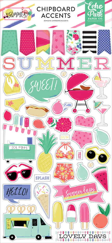 Echo Park Paper Company Best Summer Ever Chipboard Acce