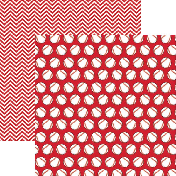 Reminisce Baseball: Baseball Red Paper DS Paper (1 Sheet)