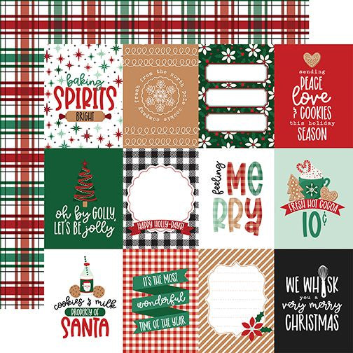 Echo Park Baking Spirits Bright: 3x4 Journaling Cards 12x12 DS Patterned Paper (1 Sheet)
