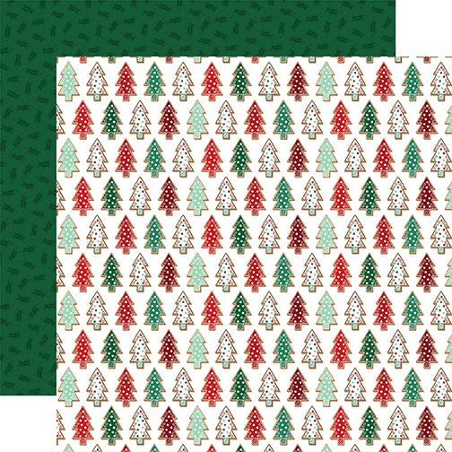 Echo Park Baking Spirits Bright: Christmas Tree Cookies 12x12 DS Patterned Paper (1 Sheet)