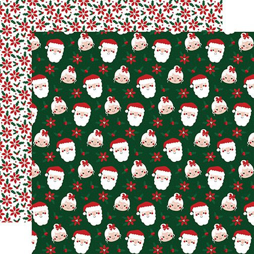 Echo Park Baking Spirits Bright: Mr. And Mrs. Claus 12x12 DS Patterned Paper (1 Sheet)