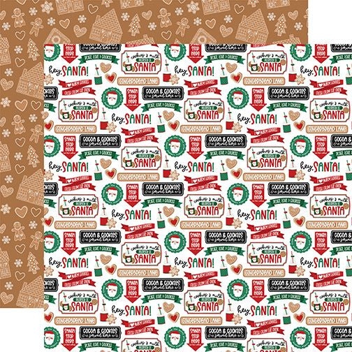 Echo Park Baking Spirits Bright: Baking Phrases 12x12 DS Patterned Paper (1 Sheet)