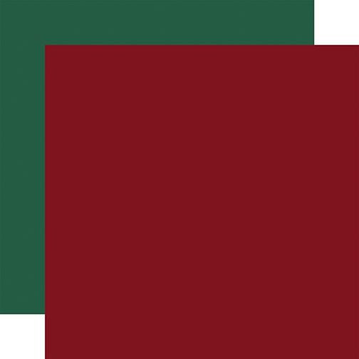 Echo Park Baking Spirits Bright: Dk. Red / Green 12x12 Coordinating Solid Paper (1 Sheet)