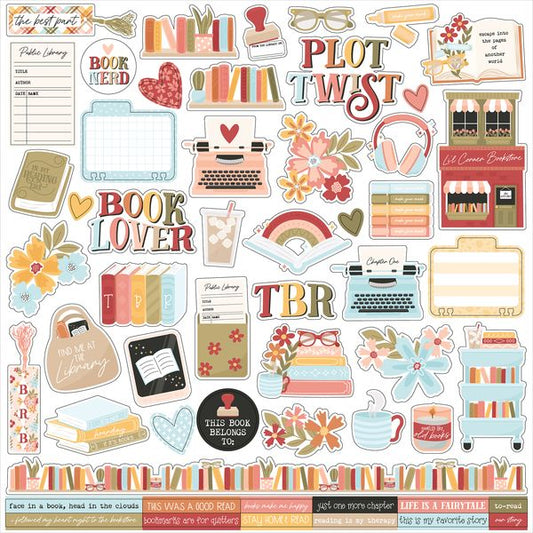 Echo Park Bookish: Bookish Element Sticker DS Paper