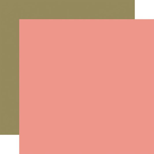 Echo Park Bookish: Pink / Green 12x12 Coordinating Solid DS Paper