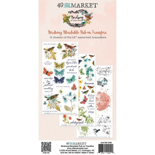 49 And Market Rub-On Transfer Set-Blendable, Birdsong