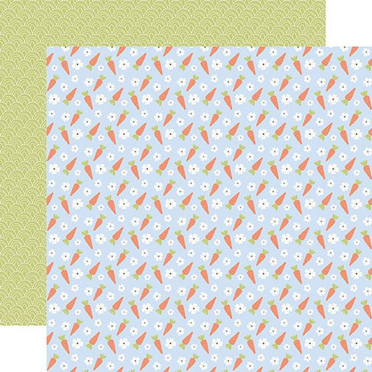 Echo Park Bunnies And Baskets Flowers And Carrots 12x12 DS Patterned Paper (1 Sheet)