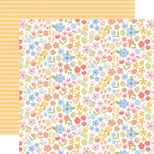 Echo Park Bunnies And Baskets: Hoppy Floral 12x12 DS Patterned Paper (1 Sheet)