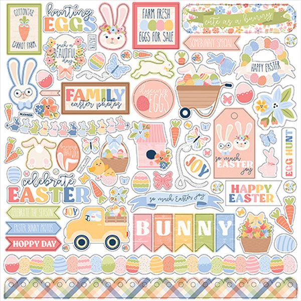 Echo Park Bunnies And Baskets Element Sticker