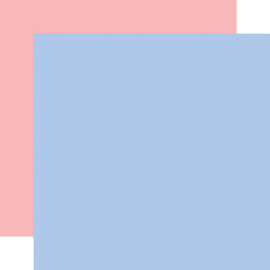 Echo Park Bunnies And Baskets: Blue / Lt. Pink 12x12 Coordinating Solid Paper (1 Sheet)