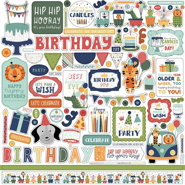 Echo Park A Birthday Wish Boy Element Stickers