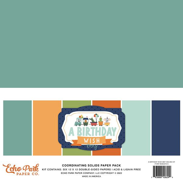 DISC - Echo Park A Birthday Wish Boy Solids Kit