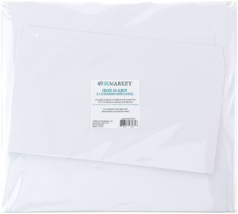 49 And Market Create-An-Album Foundation Inserts 12"X12"-White