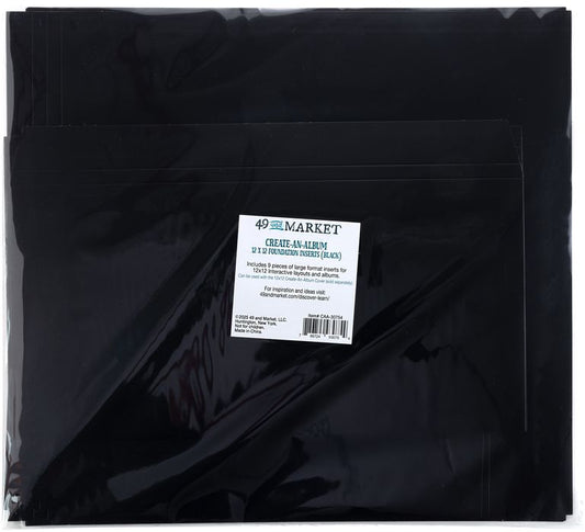 49 And Market Create-An-Album Foundation Inserts 12"X12"-Black