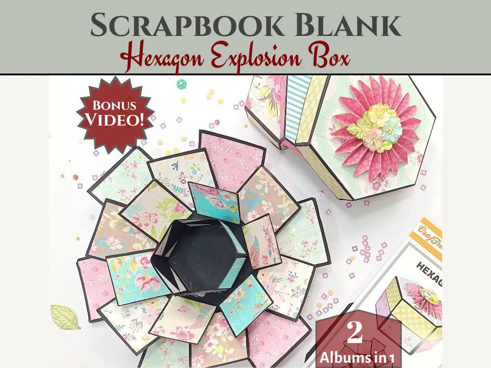 CrafTreat  Scrapbook Blanks: TriFold Folio Wallet, Black & Kraft Color