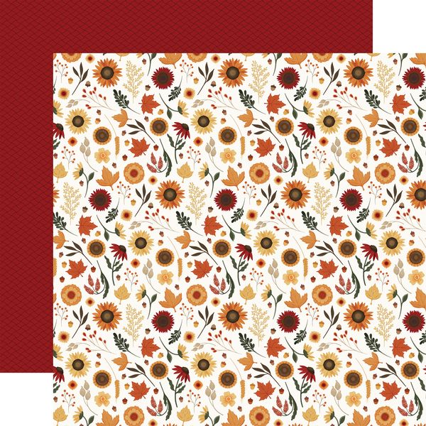 Carta Bella   Americana: Faith Family Fall Floral 12x12 DS Patterned Paper