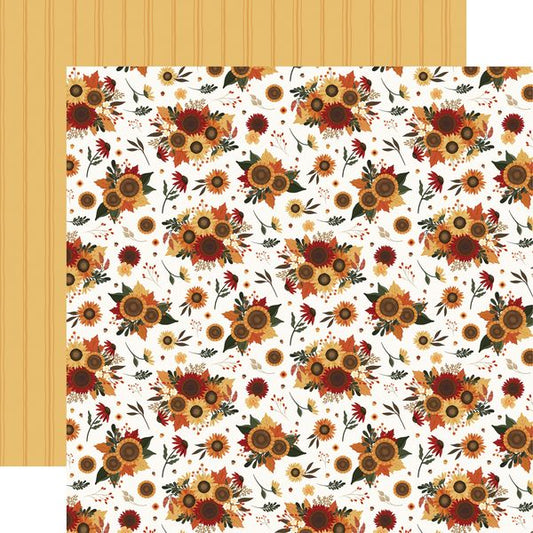 Carta Bella  Americana: Fall Flower Bunches 12x12 DS Patterned Paper