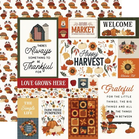 Carta Bella  Americana: Harvest Journaling Cards 12x12 DS Patterned Paper