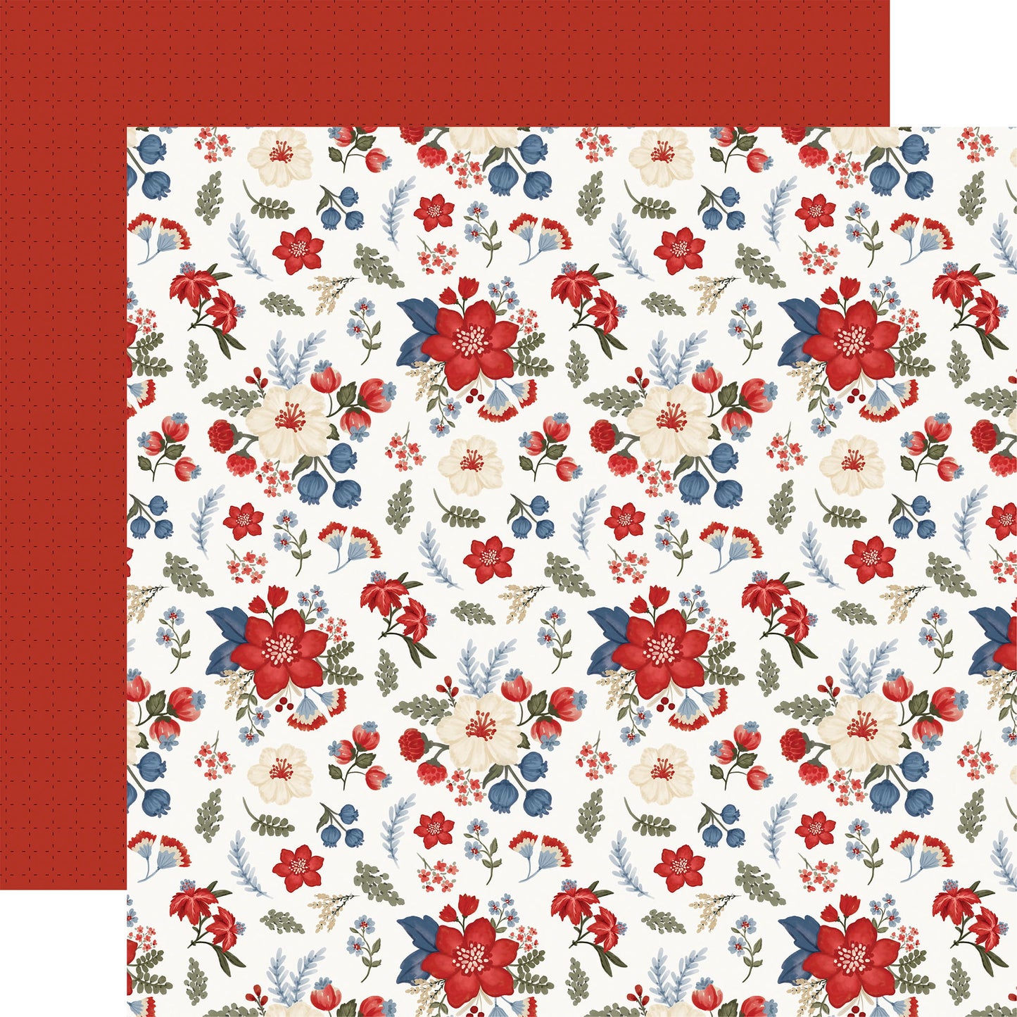 Carta Bella Americana Summer: Patriotic Floral 12x12 Patterned Paper