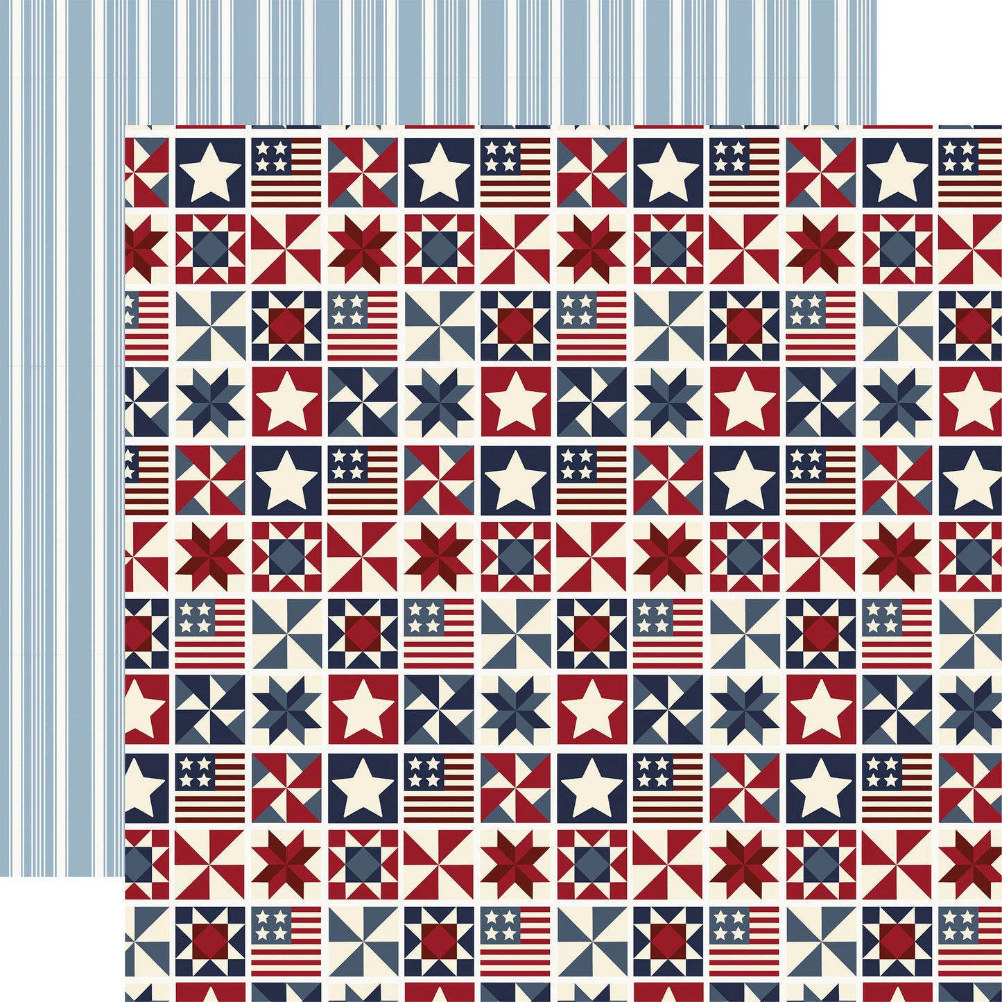 Carta Bella Americana Summer: Americana Quilt 12x12 Patterned Paper