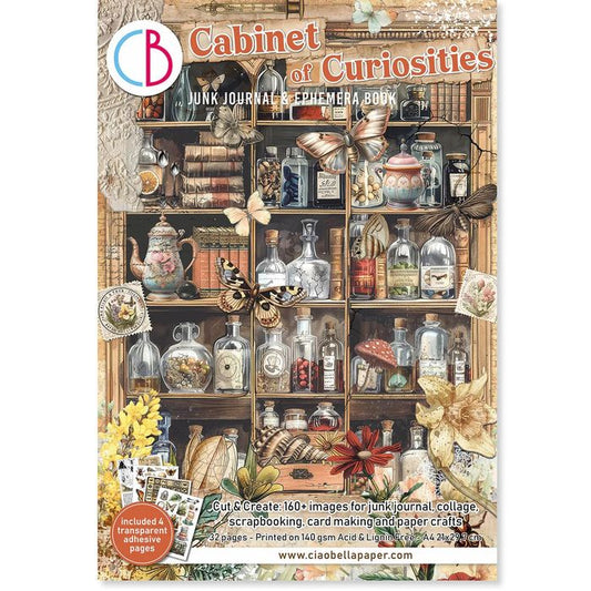 Ciao Bella Cabinet of Curiosities Junk Journal & Ephemera Book A4 32/Pkg